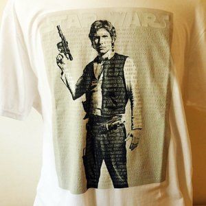 NEW Mens STAR WARS Hans Solo White T-Shirt XL